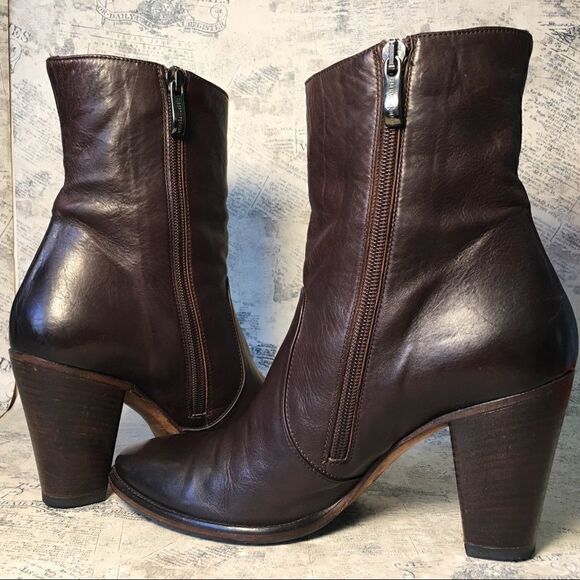 Alberto Fermani very soft brown leather boots - Picture 9 of 14